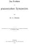 [Gutenberg 35967] • Das Problem des platonischen Symposion.